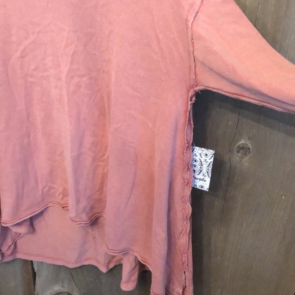 Free People We The Free Pink Low Back Oversized Lightweight Sweatshirt XS - Picture 2 of 10
